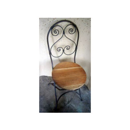 industrial wrought iron garden folding chair