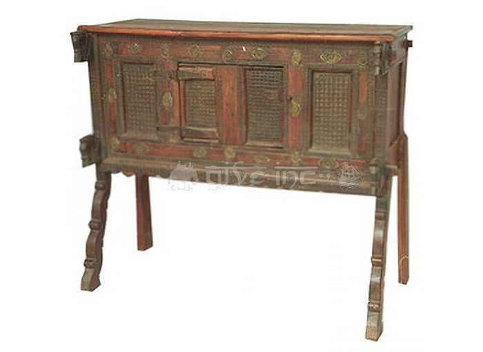 wooden hand crafted brass carving sideboard DAMACHIYA