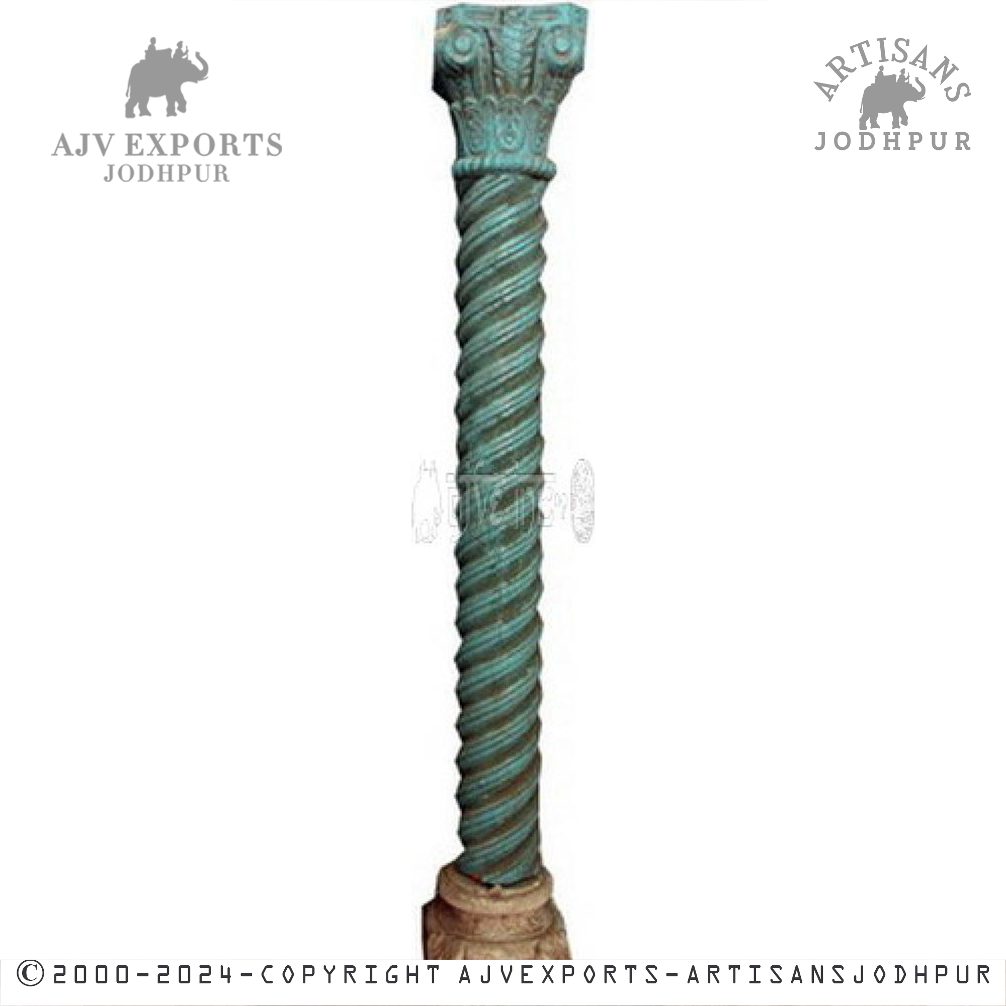 Carved Teal Column