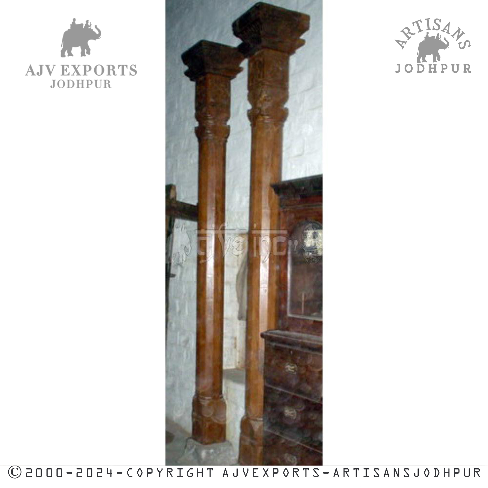 Twin Wooden Columns