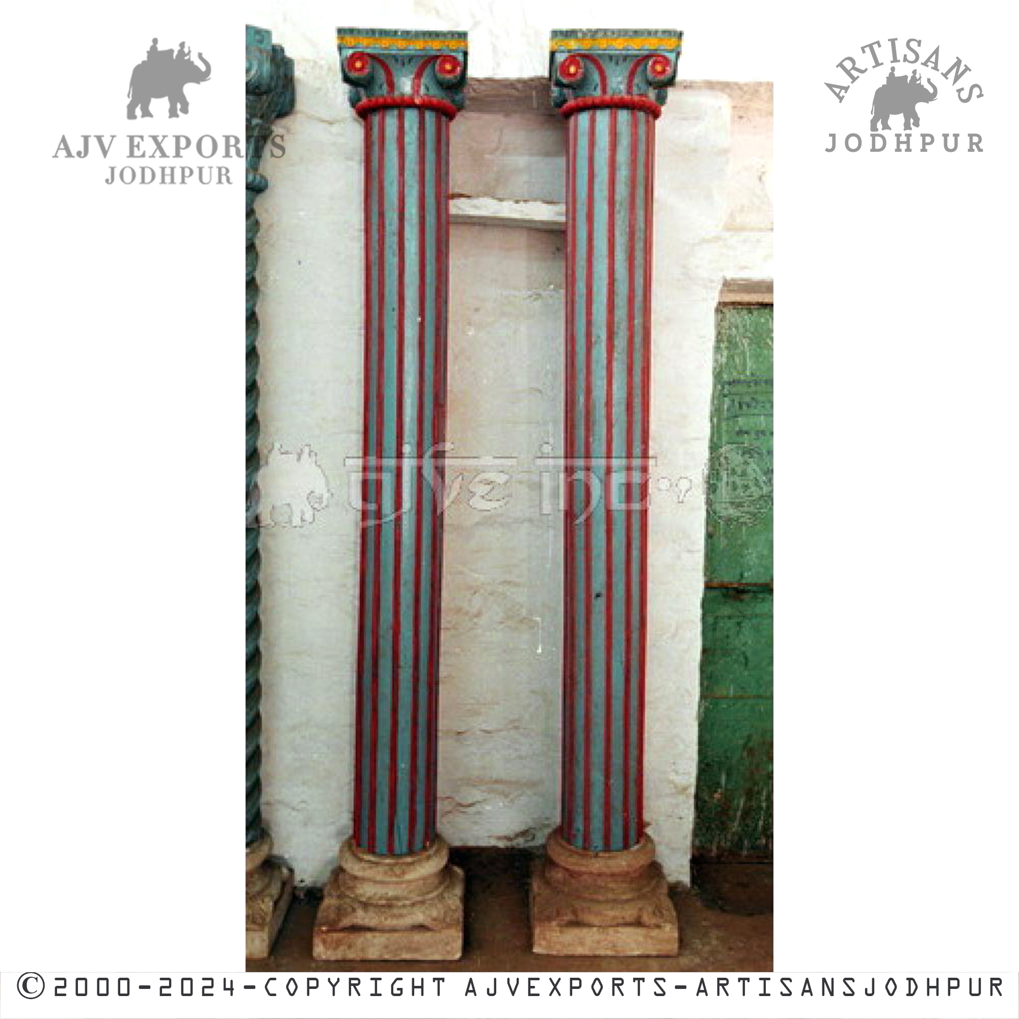 Ornate Red Striped Column