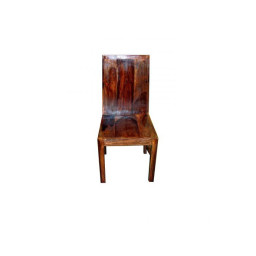 Wooden dining table chair with rectangular back